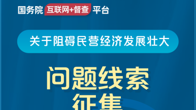 男人的大鸡巴操爽女人的骚B的网站视频免费在线观看大全国务院“互联网+督查”平台公开征集阻碍民营经济发展壮大问题线索